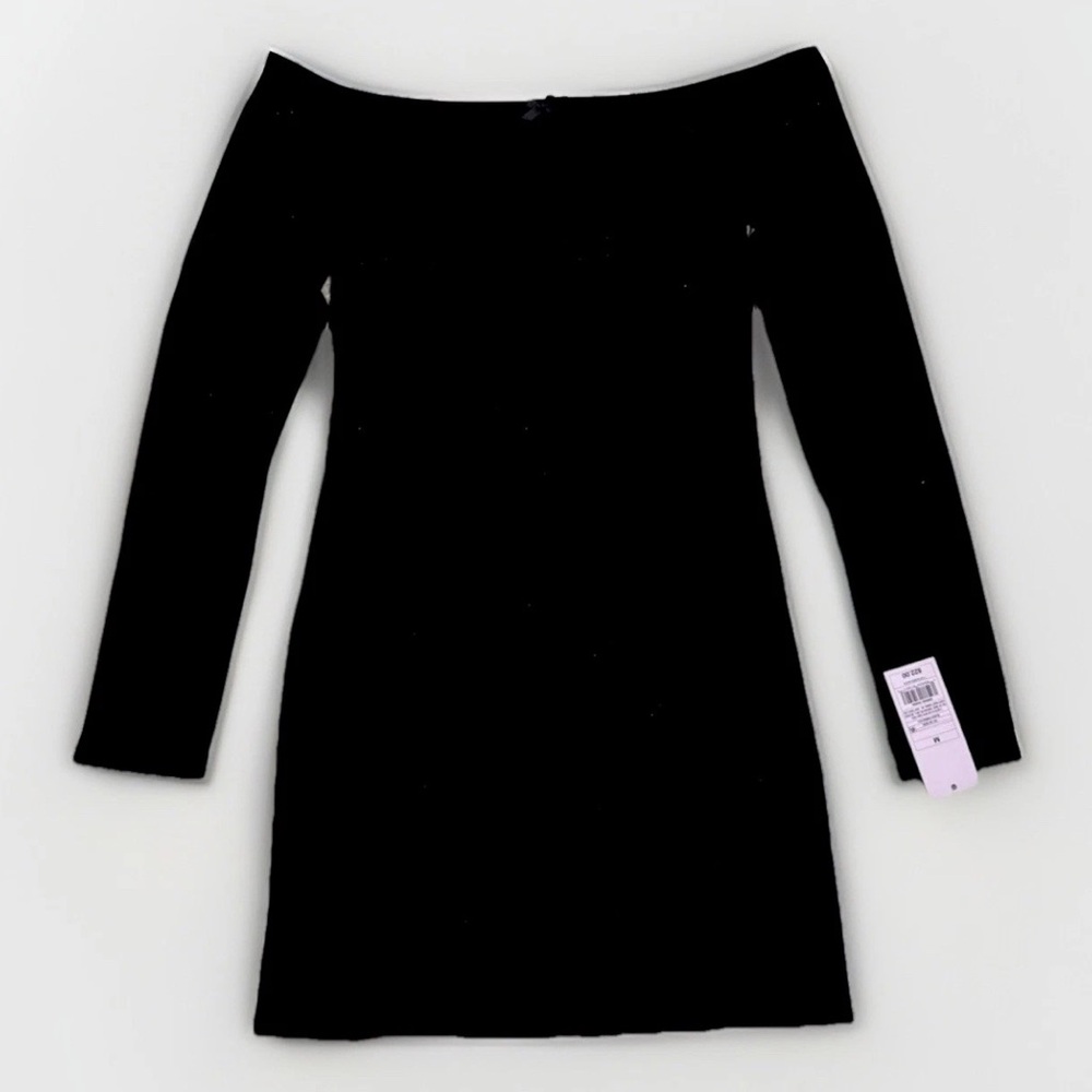 Wild Fable Black Off-Shoulder Long Sleeve Dress